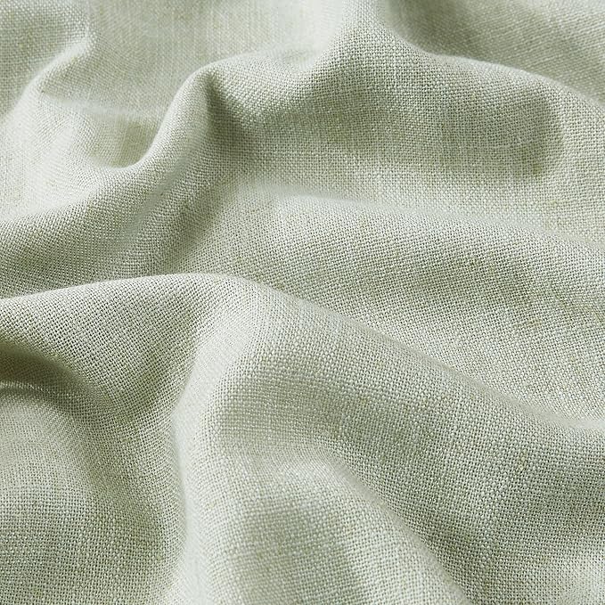 Vision Home Soft Green Pinch Pleated Full Blackout Curtains Linen Blended Room Darkening Curtain Panels 102 inch for Living Room Bedroom Thermal Insulated Pinch Pleat Drapes with Hooks 40" Wx102 Lx2