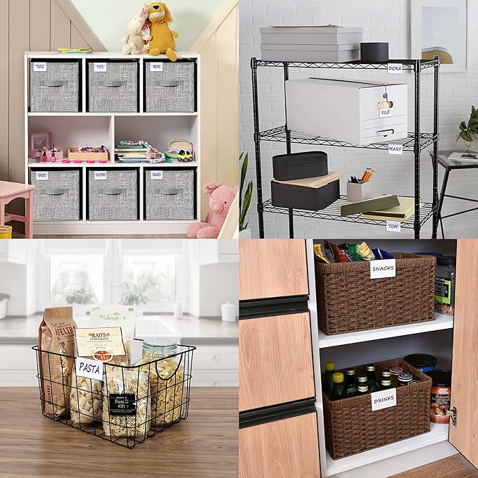 50PCS Basket Bin Labels Clip On,Clear Plastic Wire Shelf Price Tags,Labels for Storage Bins,Merchandise Sign Display Holder,50PCS Paper Inserts Included(Size:3.54x1.57inch/9x4.2cm)