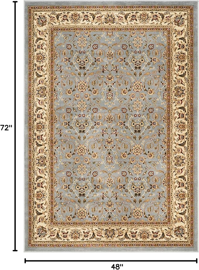SAFAVIEH Lyndhurst Collection Accent Rug - 4' x 6', Light Blue & Ivory, Traditional Oriental Design, Non-Shedding & Easy Care, Ideal for High Traffic Areas in Entryway, Living Room, Bedroom (LNH312B)
