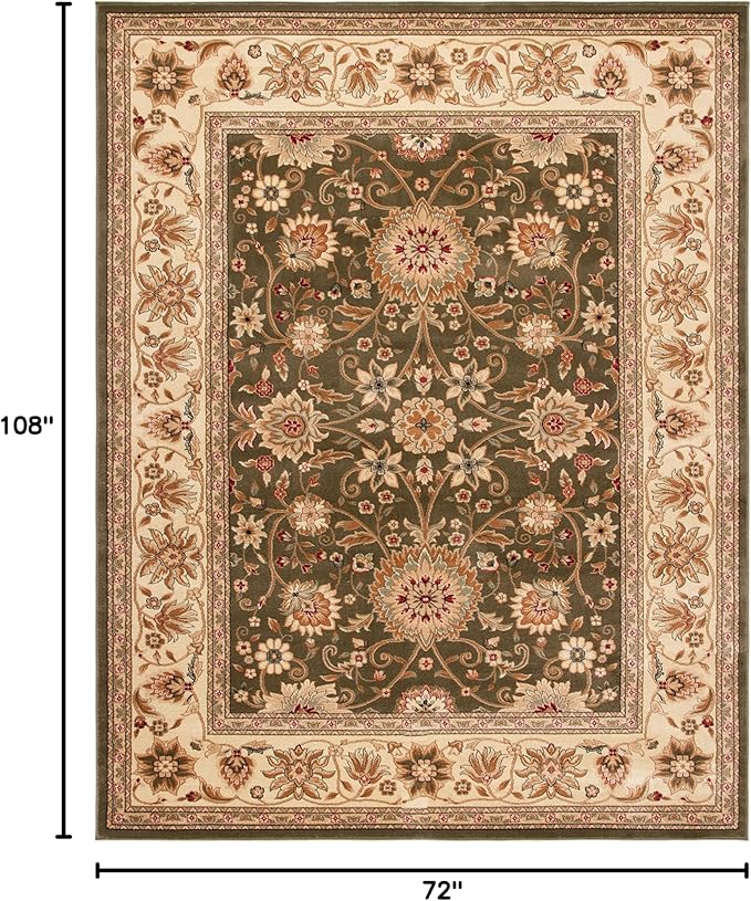 SAFAVIEH Lyndhurst Collection Area Rug - 6' x 9', Sage & Ivory, Traditional Oriental Design, Non-Shedding & Easy Care, Ideal for High Traffic Areas in Living Room, Bedroom (LNH212C)