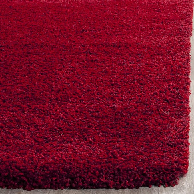 SAFAVIEH Santa Monica Shag Collection 9' x 12' Red SGN725 Solid Non-Shedding Living Room Bedroom Dining Room Entryway Plush 2-inch Thick Area Rug