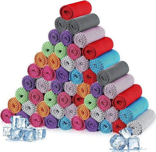 Maitys 200 Pcs Cooling Towel 32 x 12 Inch Microfiber Ice Towel for Neck and Face, Chilly Sweat Rag for Hot Weather Athletes, Gym, Yoga, Workout
