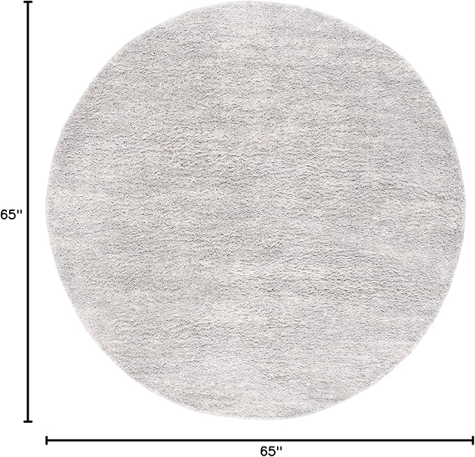 SAFAVIEH Berber Shag Collection Area Rug - 5'1" Round, Grey & Ivory, Modern Design, Non-Shedding & Easy Care, 1.2-inch Thick, Ideal for The Living Room, Bedroom, Dining Room (BER563G-5R)