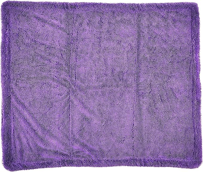 20" x 24" Universal Purple Car Drying Towel – 1200 GSM Rinse-Free Double-Sided Microfiber – Plush, Super Absorbent Towel for Car Wash & Detailing