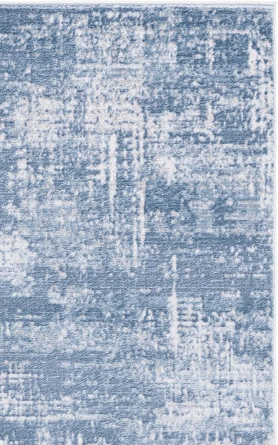 SAFAVIEH Amelia Collection Runner Rug - 2'2" x 16', Ivory & Steel Blue, Non-Shedding & Easy to Clean, Ideal for Bedroom, Hallway, Foyer, Kitchen, Entryway (ALA700D)