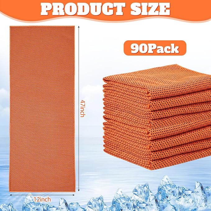 Cooling Towel Bulk - Neck & Face Cool Chilly Towels Microfiber Breathable Sport Sweat Rag for Gym, Yoga, Travel, Camping, Running, Outdoor