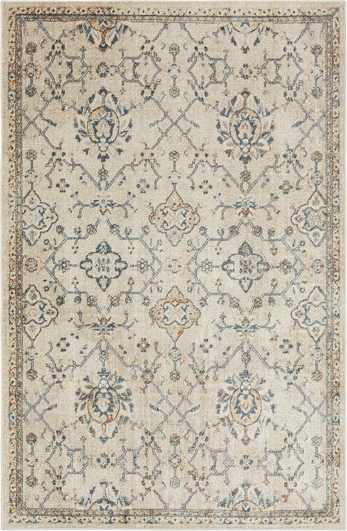 Mohawk Home Garrett Floral Cream 5' 3" x 8' AArea Rug Perfect for Living Room, Dining Room, Office