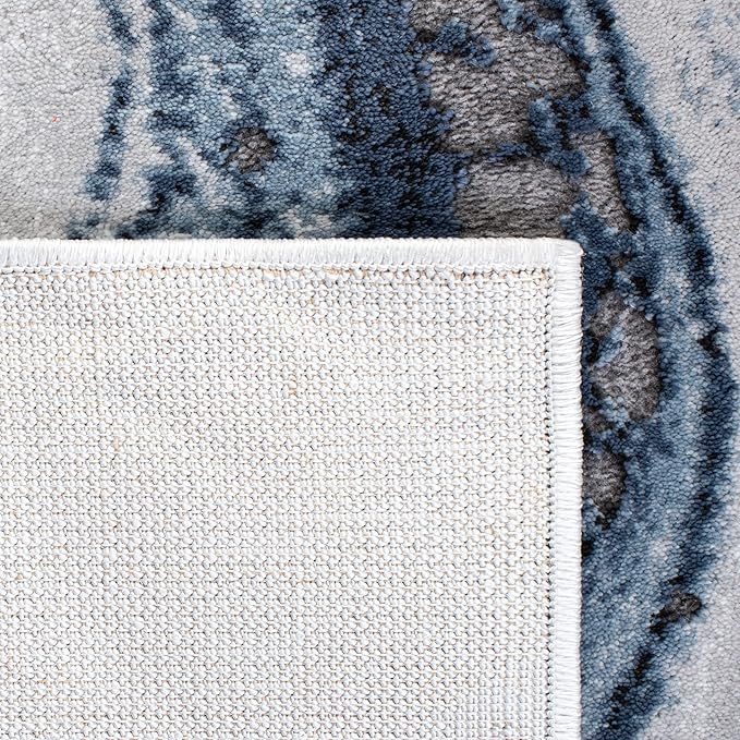 SAFAVIEH Craft Collection Runner Rug - 2'3" x 18', Blue & Grey, Modern Abstract Design, Non-Shedding & Easy Care, Ideal for High Traffic Areas in Living Room, Bedroom (CFT819M)