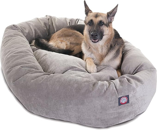 Majestic Pet 52 Inch Orthopedic Machine Washable Dog Bed for Large Sized Dogs, Waterproof Durable Donut Cushion with Spine Support, Calming Pet Bed Furniture Grade Crate Pad Mat