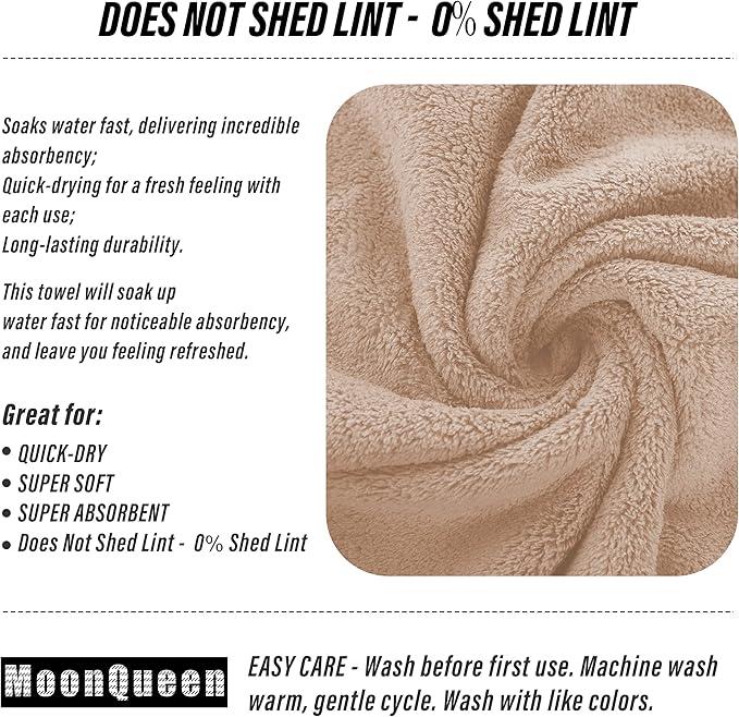 6 Pack Premium Hand Towels - Quick Drying - Microfiber Coral Velvet Highly Absorbent Towels - Multipurpose Use as Hotel, Bathroom, Shower, Spa, Hand Towel 16 x 28 inches (Brown)