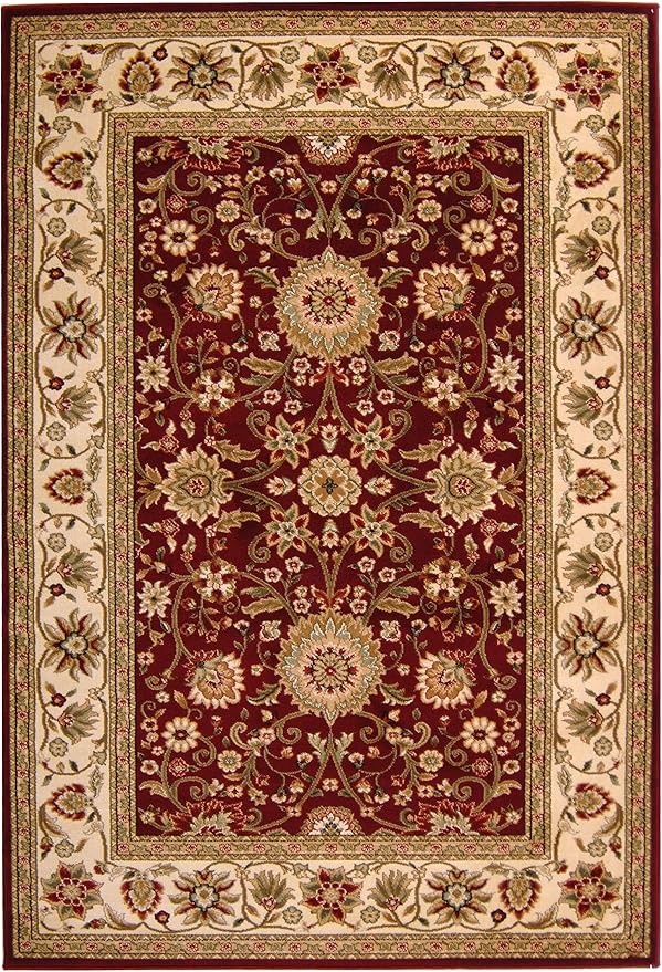 SAFAVIEH Lyndhurst Collection Accent Rug - 4' x 6', Red & Ivory, Traditional Oriental Design, Non-Shedding & Easy Care, Ideal for High Traffic Areas in Entryway, Living Room, Bedroom (LNH212F)