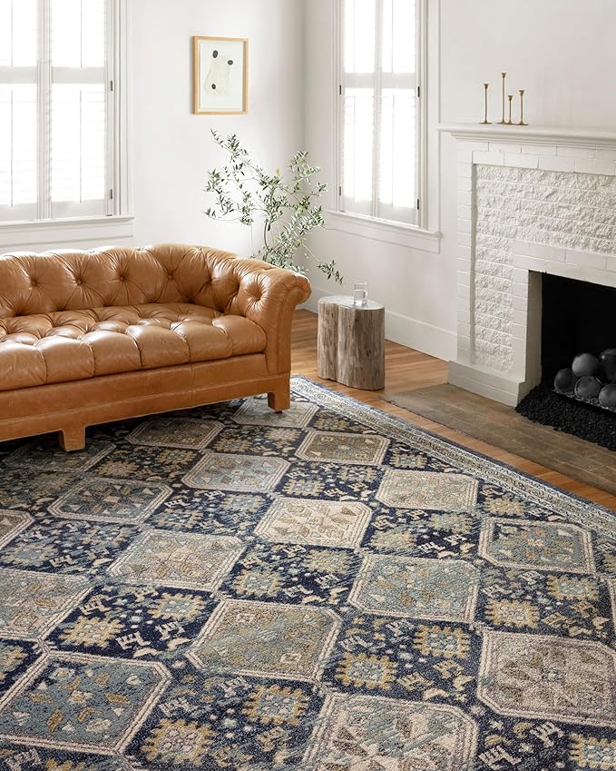 Loloi Jocelyn Collection JOC-02 Navy/Blue 6'-7" x 9'-7" .38" Thick Area Rug