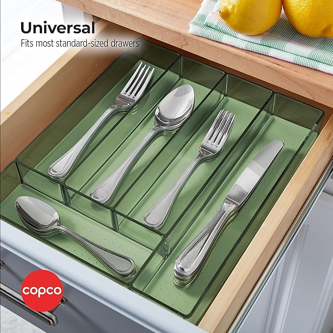 Copco 5 Compartment Drawer Organizer, Flatware, Cosmetics, Office or Craft Room