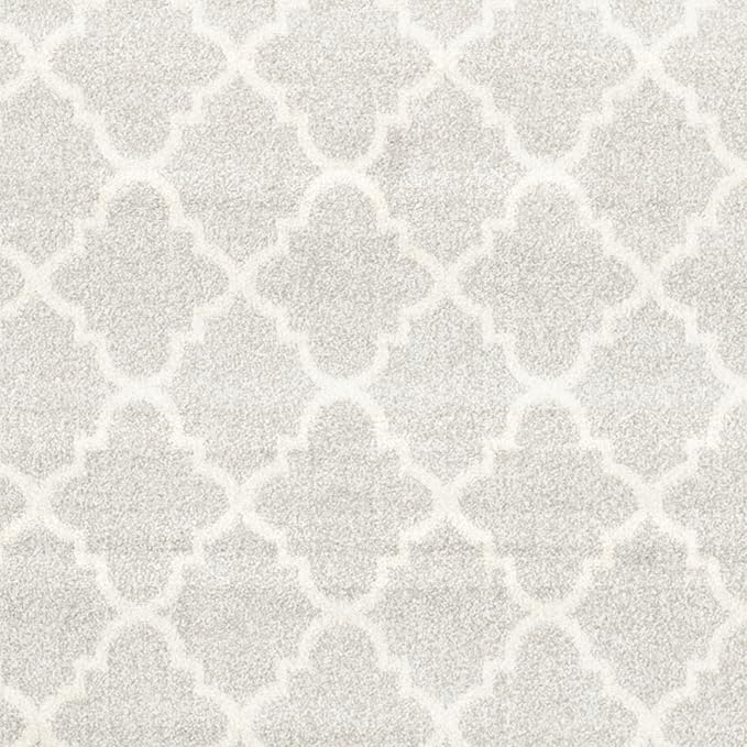 SAFAVIEH Amherst Collection Area Rug - 8' x 10', Light Grey & Beige, Moroccan Trellis Design, Non-Shedding & Easy Care, Ideal for High Traffic Areas in Living Room, Bedroom (AMT422B)