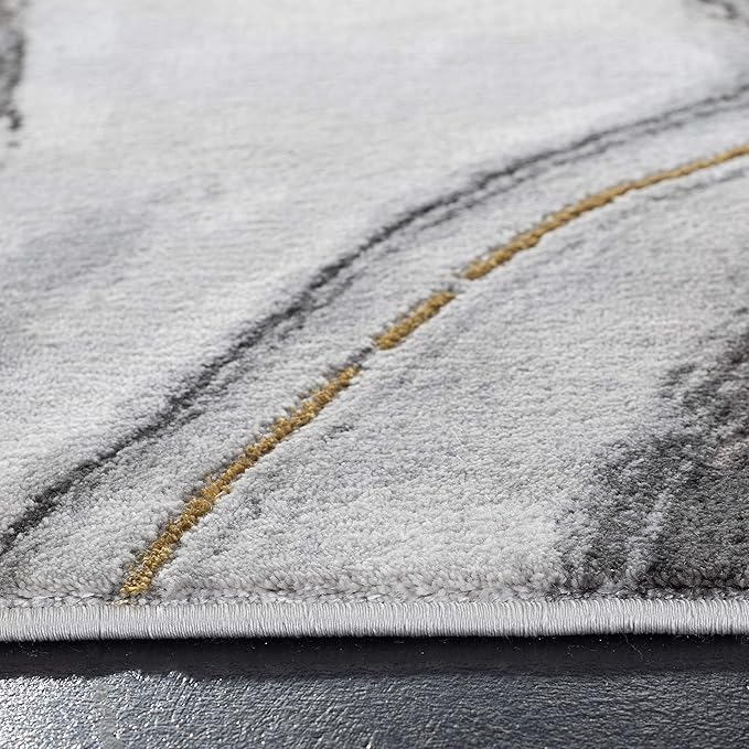 SAFAVIEH Craft Collection Accent Rug - 2'3" x 4', Grey & Gold, Modern Abstract Design, Non-Shedding & Easy Care, Ideal for High Traffic Areas in Entryway, Living Room, Bedroom (CFT819F)
