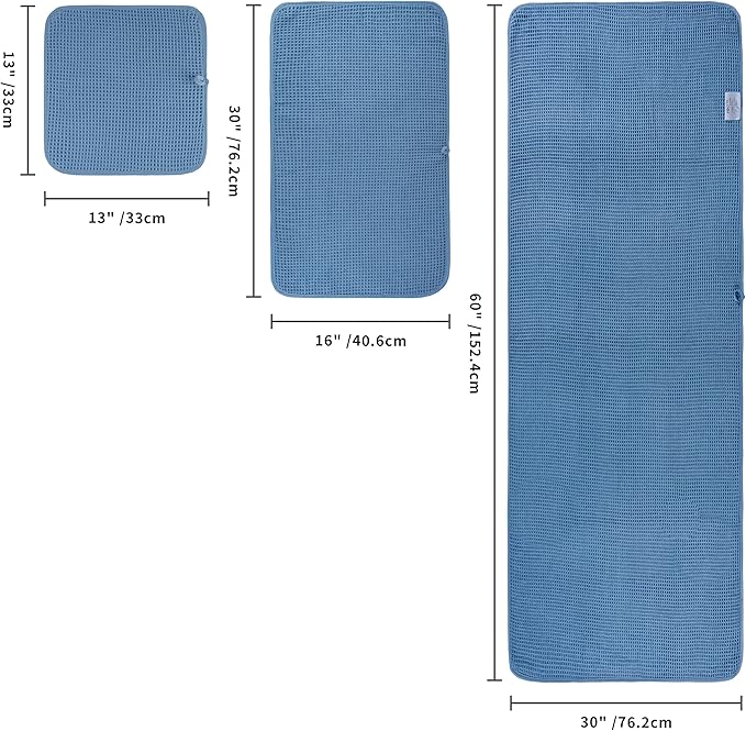 430 GSM Microfiber Quick Dry Lint Free Oversize Bath Towel Set, 6 Piece (Waffle Weave)
