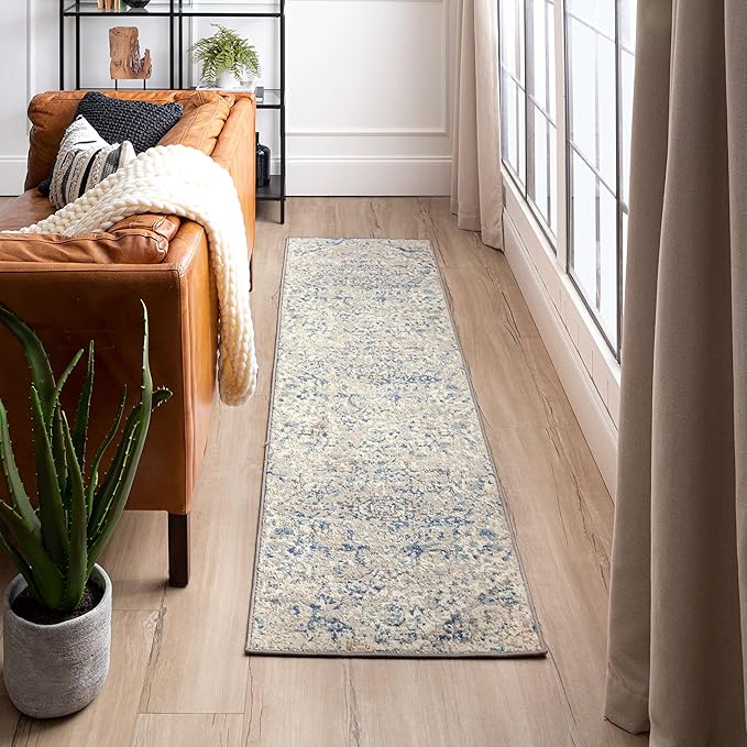 Mohawk Home Invati Traditional Floral Ornamental Royal Blue 2' 11" x 5' Area Rug Perfect for Living Room, Dining Room, Office