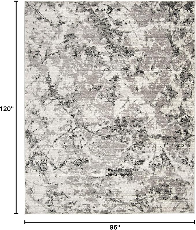 SAFAVIEH Area Rug 8x10 - Skyler Collection - Large - Grey & Ivory, Modern Abstract Design, Non-Shedding & Easy Cleaning, Ideal for Living Room, Bedroom, Office, Dining Space (SKY186K)