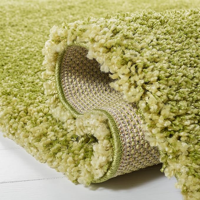 SAFAVIEH Santa Monica Shag Collection 3' x 5' Green SGN725 Solid Non-Shedding Living Room Bedroom Dining Room Entryway Plush 2-inch Thick Area Rug