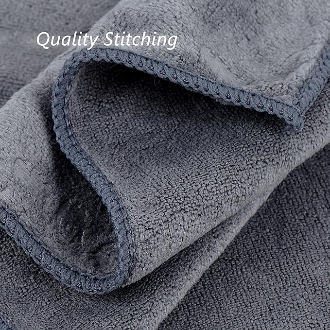 Bath Towels Set of 6, Oversized Large Microfiber Bath Towels for Adult Men Women, 30" x 60", Soft,Super Absorption, Perfect for Shower, Sauna, Yoga, Gym, Beach, Pool, Sport - Grey Floral Pattern