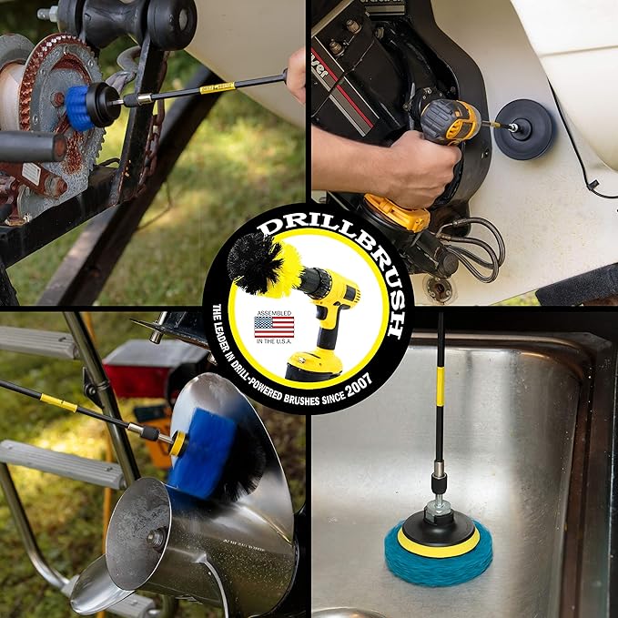 Cleaning Tools - Cordless Drill Accessories - Drill Brush Scrubber Attachments - Pool Cleaner - Home Cleaning Brushes - Kitchen Scrub Brush - Kitchen Cleaner Pads - Stove Brush - Counters