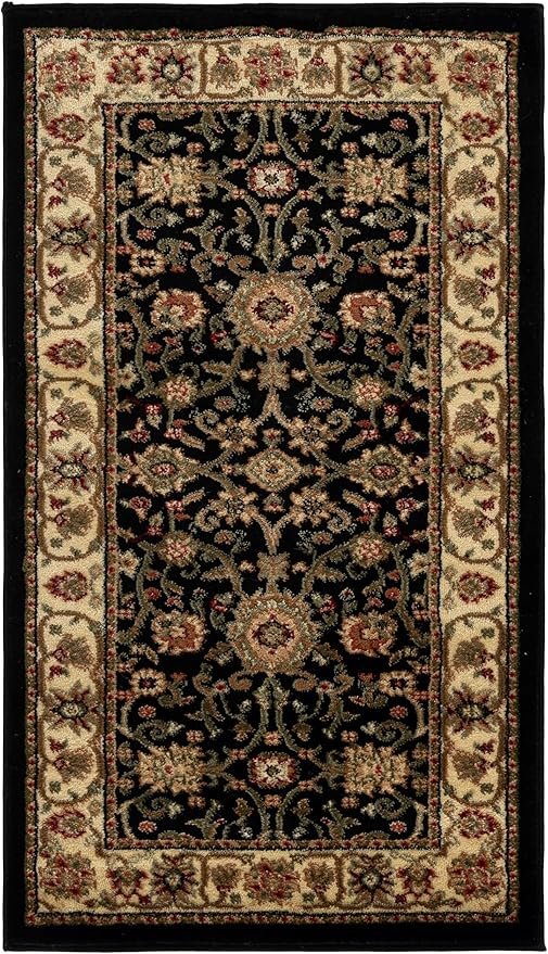 SAFAVIEH Lyndhurst Collection Accent Rug - 2'3" x 4', Black & Ivory, Traditional Oriental Design, Non-Shedding & Easy Care, Ideal for High Traffic Areas in Entryway, Living Room, Bedroom (LNH212A)