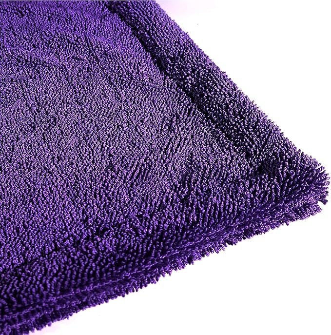 20" x 24" Universal Purple Car Drying Towel – 1200 GSM Rinse-Free Double-Sided Microfiber – Plush, Super Absorbent Towel for Car Wash & Detailing