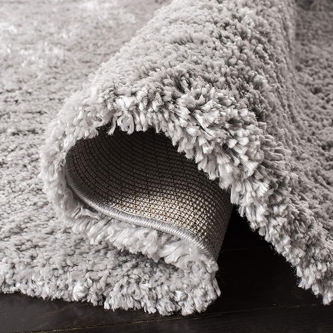 SAFAVIEH Fontana Shag Collection X-Large Area Rug - 11' x 15', Grey, Solid Design, Non-Shedding & Easy Care, 2-inch Thick Ideal for High Traffic Areas in Living Room, Bedroom (FNT800F)