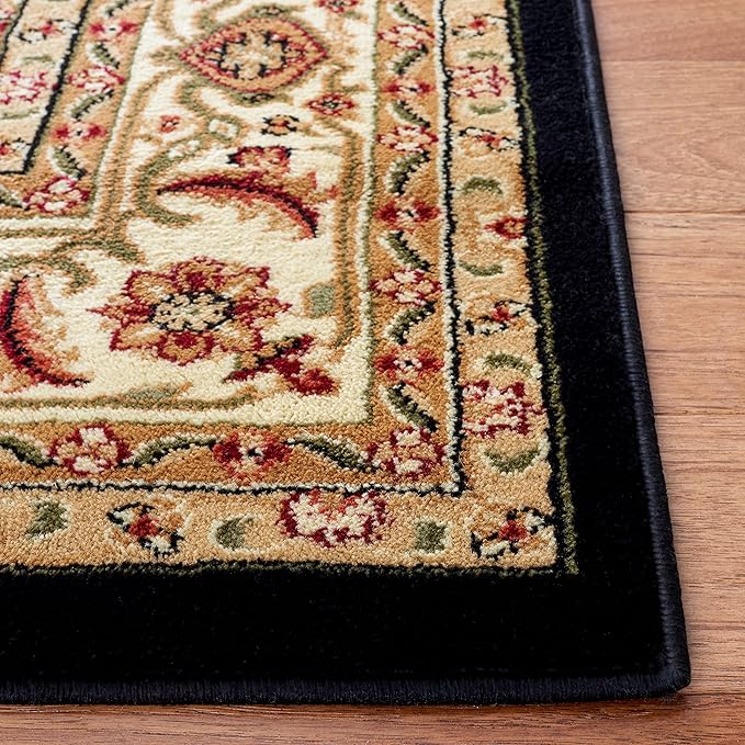 SAFAVIEH Lyndhurst Collection Accent Rug - 4' x 6', Black & Beige, Traditional Oriental Design, Non-Shedding & Easy Care, Ideal for High Traffic Areas in Entryway, Living Room, Bedroom (LNH330Z)