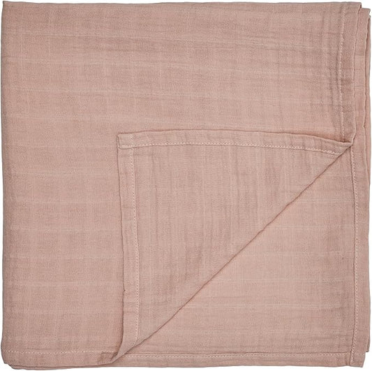 Baby Swaddle – Organic Cotton Muslin Baby Swaddles for Newborns Baby Girls 47” x 47” (Blush)
