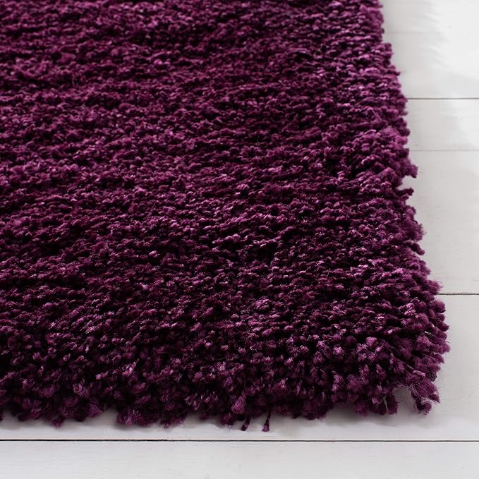 SAFAVIEH Santa Monica Shag Collection 8' x 10' Purple SGN725 Solid Non-Shedding Living Room Bedroom Dining Room Entryway Plush 2-inch Thick Area Rug