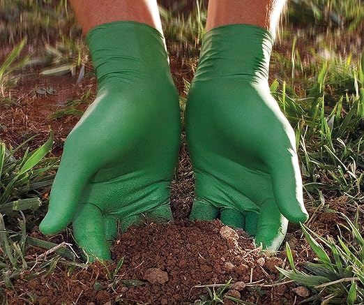 SHOWA 6110PF Sustainable EBT Latex-Free, Powder-Free, Nitrile Disposable Single Use Safety Gloves, 4 Mil, 9.5" Length, XX-Large (1 Box/90 Gloves)