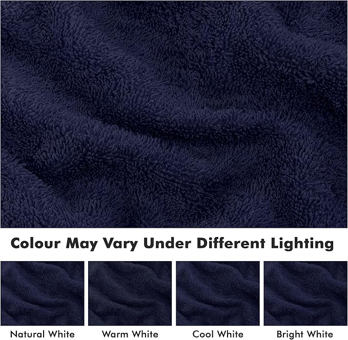 Face Towels Pack of 12 – 100% Cotton Wash Cloths (12x12 inch) – Soft, Quick Dry & Highly Absorbent Hand Towels for Bathroom, Spa, Gym, Kitchen and for Daily Use - (Navy Blue)