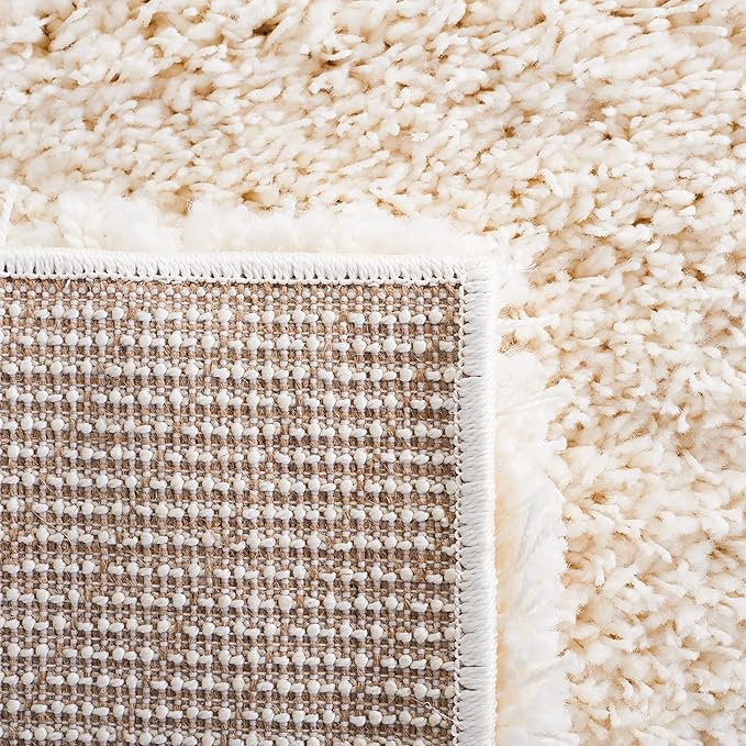 SAFAVIEH Santa Monica Shag Collection 2'3" x 11' Ivory SGN725 Solid Non-Shedding Living Room Bedroom Dining Room Entryway Plush 2-inch Thick Runner Rug