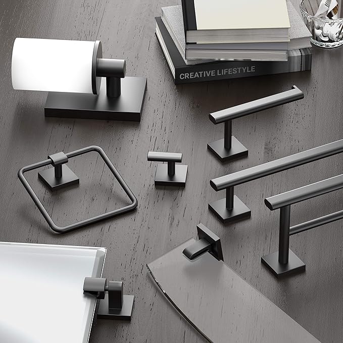 Gatco 4055MX Elevate Bathroom Robe Hook, Matte Black