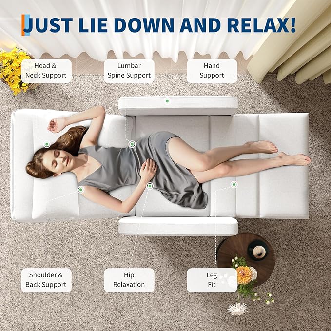 GarveeHome Power Recliner Living Room Lazy Chair Adjustable Electric Reclining Chair Home Theater Seating with Side Pockets & USB Port(White)