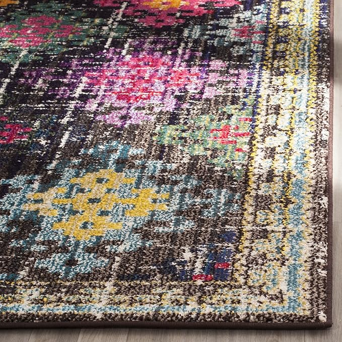 SAFAVIEH Monaco Collection Runner Rug - 2'2" x 8', Multi, Boho Diamond Trellis Design, Non-Shedding & Easy Care, Ideal for High Traffic Areas in Living Room, Bedroom (MNC244F)