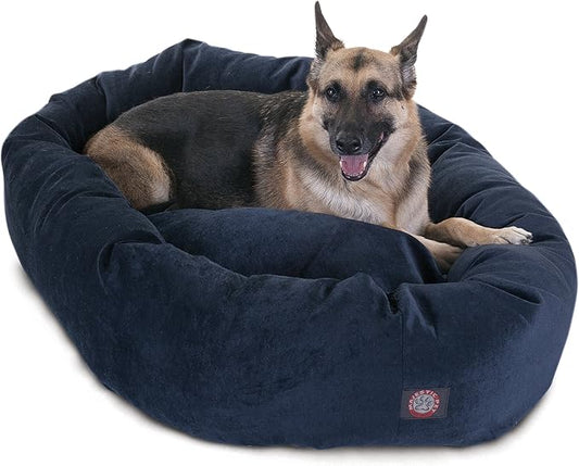 Majestic Pet Villa 52 Inch Shredded Memory Foam Dog Bed for X-Large Sized Dog 52x35x11 Inch–Orthopedic Pet Bed with Removable Washable Cover-Washable X-Large Puppy Mat with Head Support-Navy