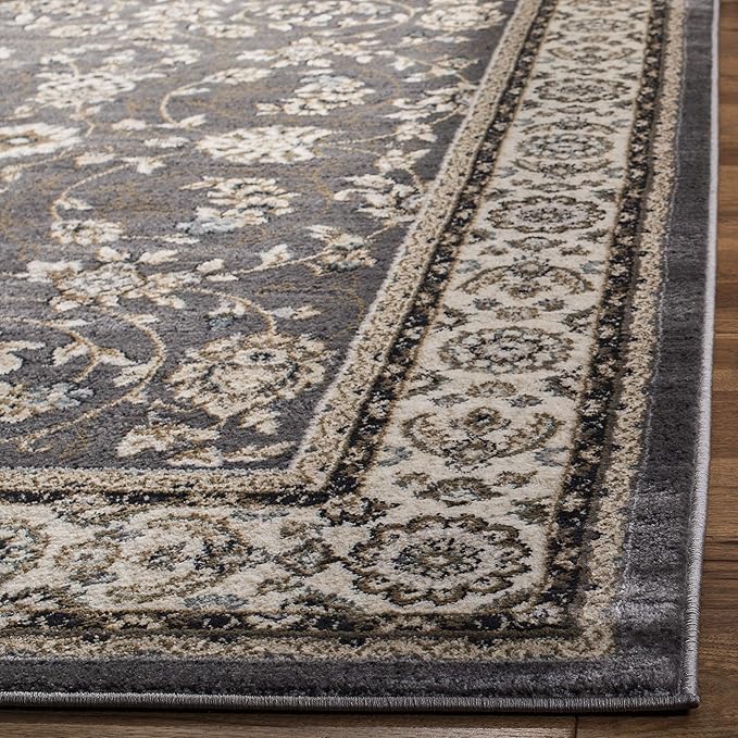 SAFAVIEH Lyndhurst Collection Runner Rug - 2'3" x 12', Grey & Cream, Traditional Oriental Design, Non-Shedding & Easy Care, Ideal for High Traffic Areas in Living Room, Bedroom (LNH340G)