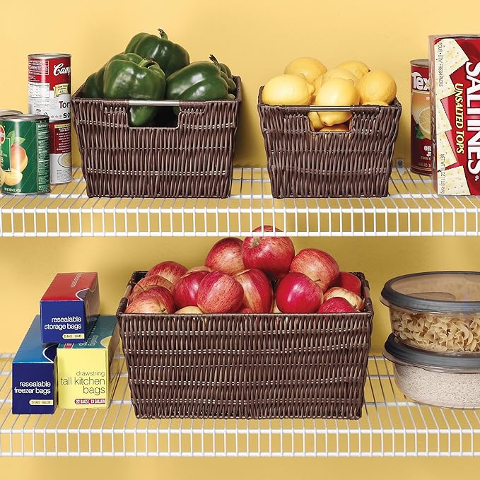 Whitmor Rattique Storage Tote Basket - Espresso (Pack of 2)