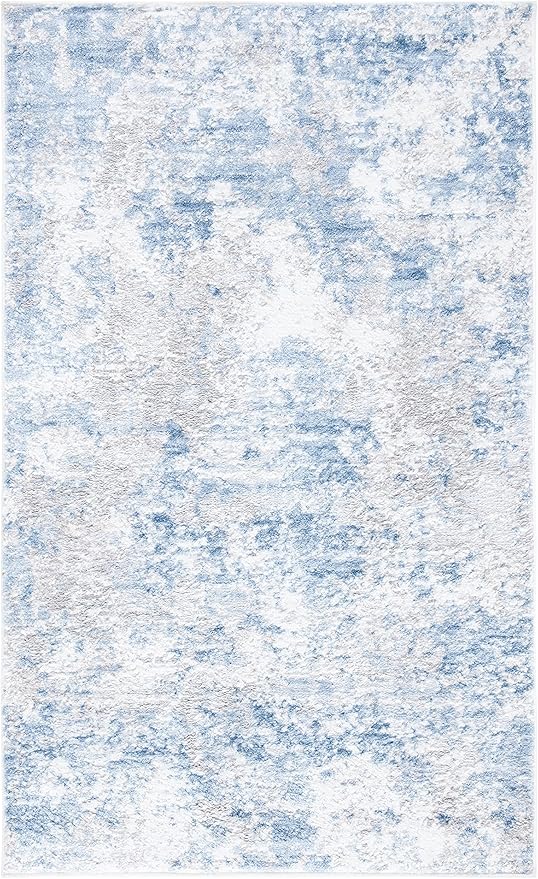 SAFAVIEH Amelia Collection Accent Rug - 2'2" x 4', Grey & Blue, Modern Abstract Design, Non-Shedding & Easy Care, Ideal for High Traffic Areas in Entryway, Living Room, Bedroom (ALA705F)
