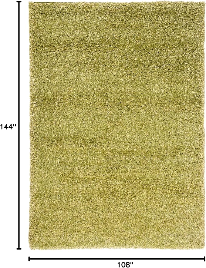 SAFAVIEH Santa Monica Shag Collection 9' x 12' Green SGN725 Solid Non-Shedding Living Room Bedroom Dining Room Entryway Plush 2-inch Thick Area Rug