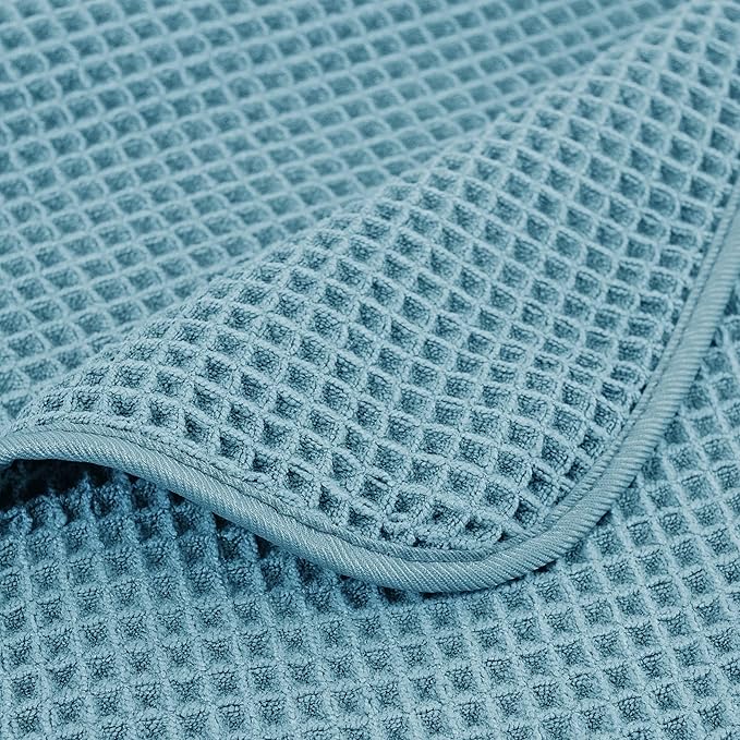 430 GSM Microfiber Oversize Quick Dry Lint Free Bath Towel, 60 x 30 in, 4 Pack (Waffle Weave)