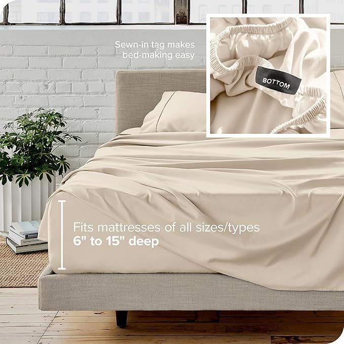 Split Head Flex King Sheet Set 4-Piece - Ultra-Soft Microfiber Deep Pocket