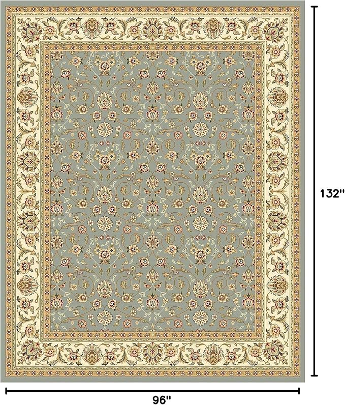 SAFAVIEH Lyndhurst Collection Area Rug - 8' x 11', Light Blue & Ivory, Traditional Oriental Design, Non-Shedding & Easy Care, Ideal for High Traffic Areas in Living Room, Bedroom (LNH312B)