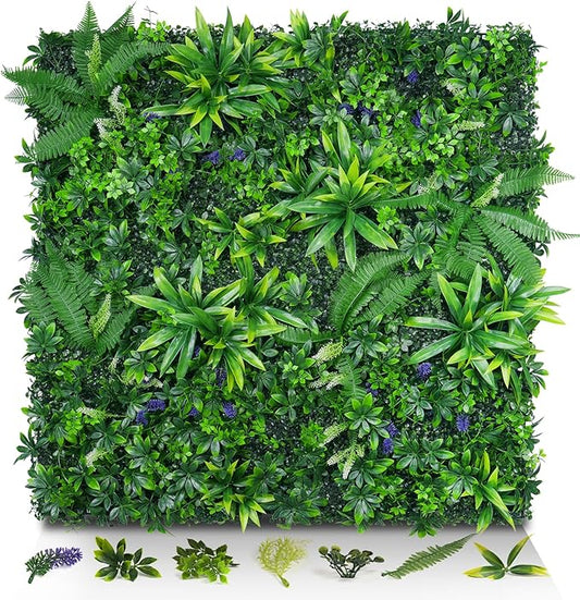Artificial Grass Wall Panels, 20"x20" 12pcs Hedge Grass Backdrop, UV-Anti Fake Greenery Plant Boxwood Panels, Green Wall Decor for Outdoor Indoor Patio Garden Backyard