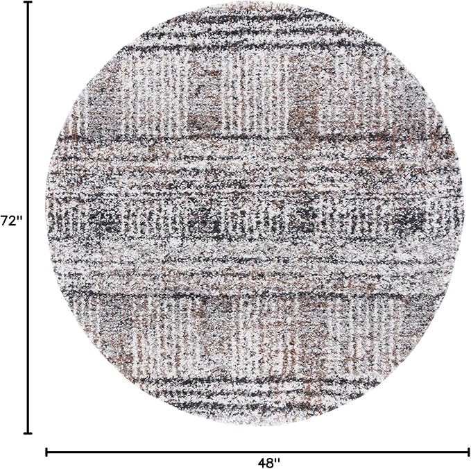SAFAVIEH Jericho Shag Collection Area Rug - 4' x 6' Oval, Black & Rust, Non-Shedding & Easy Cleaning, Ultra Plush Thick Pile, Ideal for Living Room, Bedroom, Dining Space (JER100Z)