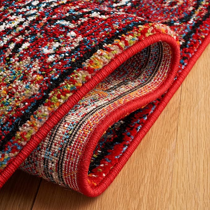 SAFAVIEH Vintage Hamadan Collection Accent Rug - 4' x 6', Red & Black, Traditional Oriental Design, Non-Shedding & Easy Care, Ideal for High Traffic Areas in Entryway, Living Room, Bedroom (VTH204Q)