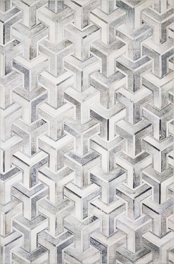 Loloi Maddox Collection MAD-05 Silver/Ivory 7'-6" x 9'-6" Area Rug