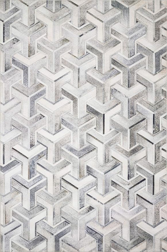 Loloi Maddox Collection MAD-05 Silver/Ivory 5'-0" x 7'-6" Area Rug